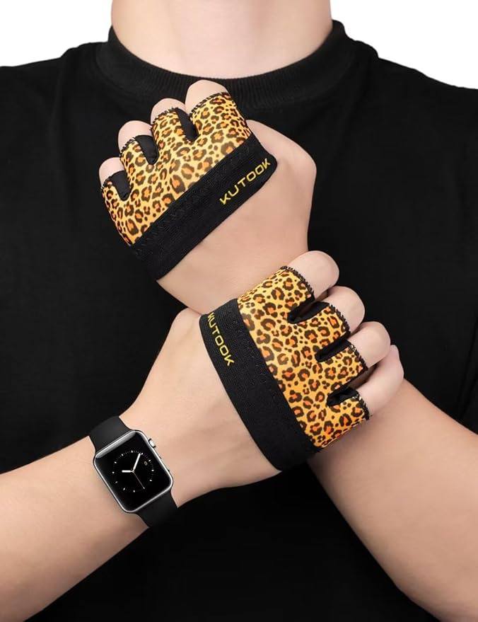 KUTOOK Weight Lifting Workout Gloves for Men/Women, 3mm XRD Padding Grip Gym Gloves, Breathable Partial Gloves for Calluses, Weightlifting Gloves for Exercise, Kettlebell, Pull-Ups, Cross Training