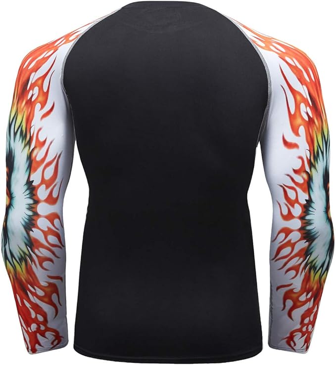 Men's Soft Fit Long Sleeve Workout Rashguard Cool Dry Compression Fitness Shirt