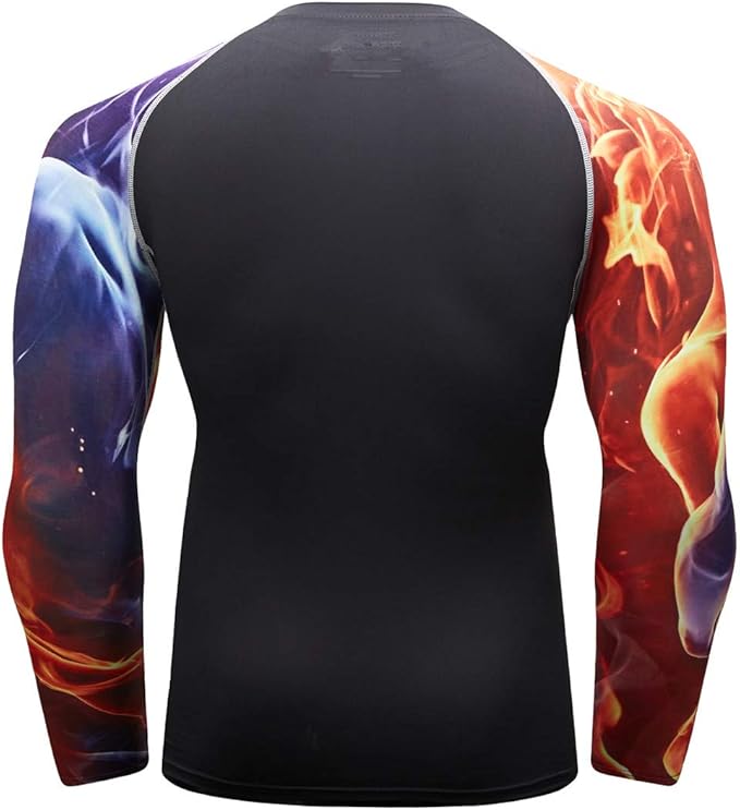 Men's Soft Fit Long Sleeve Workout Rashguard Cool Dry Compression Fitness Shirt