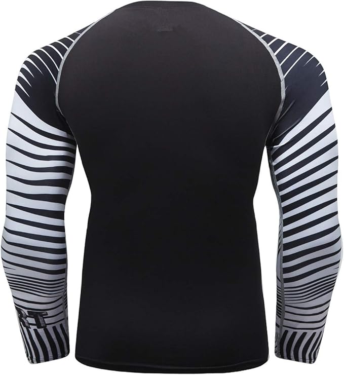Men's Soft Fit Long Sleeve Workout Rashguard Cool Dry Compression Fitness Shirt