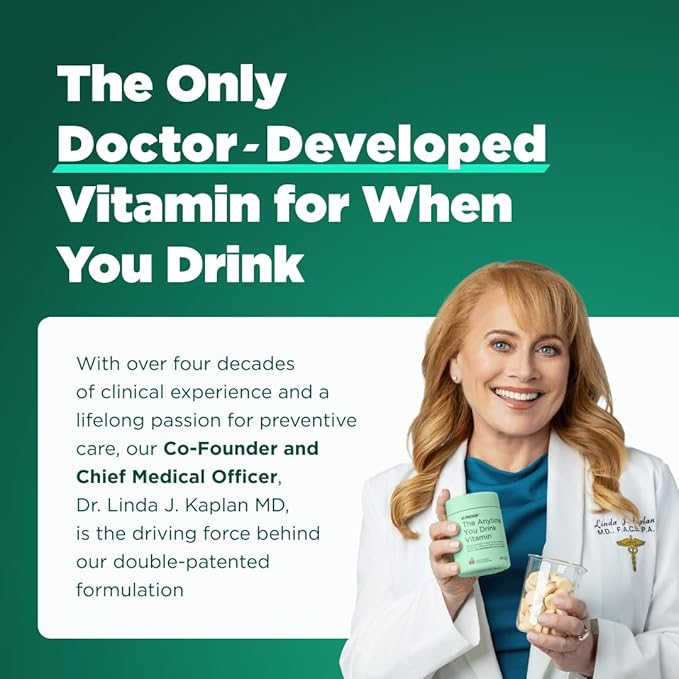 H-PROOF The Anytime You Drink Vitamin, Liver Health & Immunity Support with Electrolytes, Milk Thistle, and Vitamins B & C - 40 Chewable Tablets (20 Servings), Vegan, Lemonade