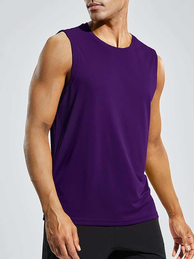 MIER Men's Workout Tank Tops UPF 50+ Swim Shirts Quick Dry Running Sleeveless UV Protection Muscle Tees