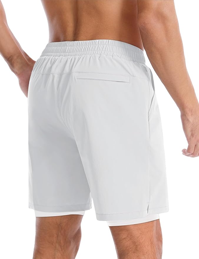 Aolesy Men's 5''/7'' Running Shorts Quick Dry Workout Gym Shorts with Pockets, Tennis Training Athletic（Linerless & Liner）