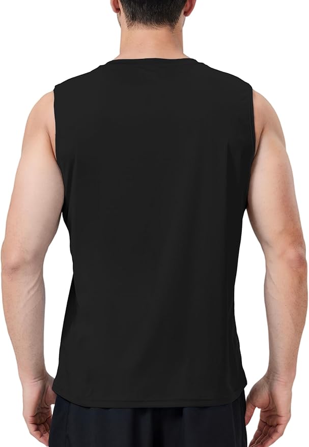 Men's Sleeveless UPF 50+ Swim Shirts Quick Dry Workout Tank Top UV Protection Running Gym Muscle T Shirts
