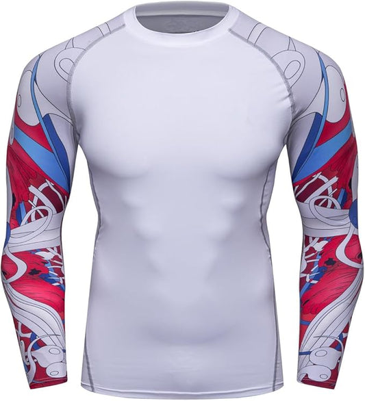 Men's Soft Slim Long Sleeve Dry-Fit Compression Gym Trainning Shirt