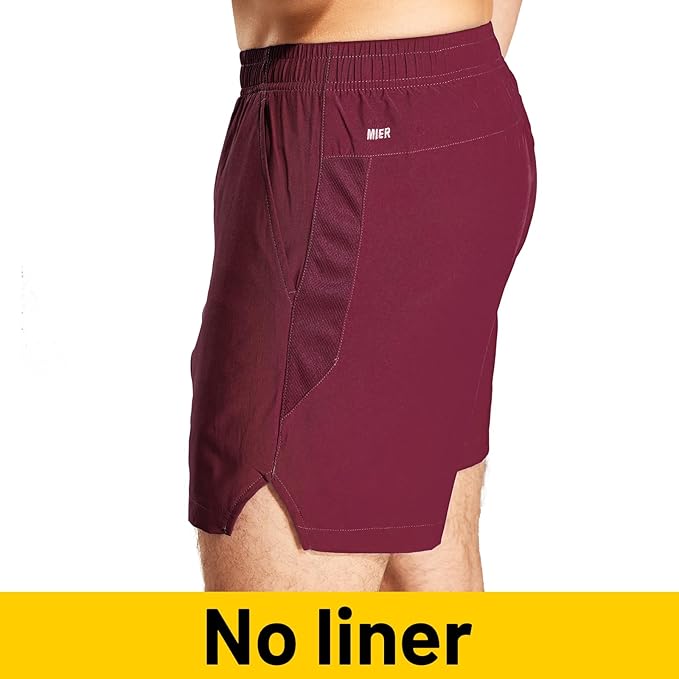 MIER Men's Workout Running Shorts Quick Dry Active 5 Inches Shorts with Pockets, Lightweight, Breathable