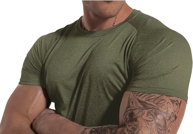 Men's 3pack Dry Fit Workout Gym Short Sleeve T Shirt Moisture Wicking Active Athletic Performance Running Shirts
