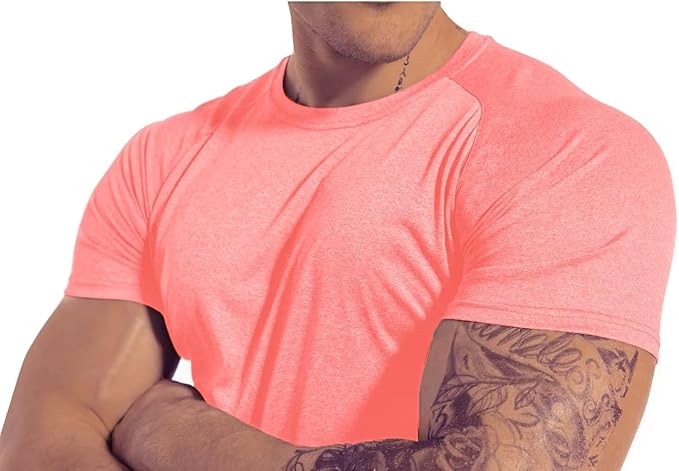 Men's 3pack Dry Fit Workout Gym Short Sleeve T Shirt Moisture Wicking Active Athletic Performance Running Shirts