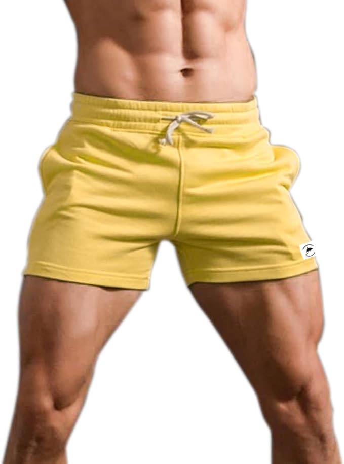 Mens 5 Inch/7 Inch Cotton Shorts Mens Sweat Athletic Shorts for Men Gym Worket Shorts with Pockets