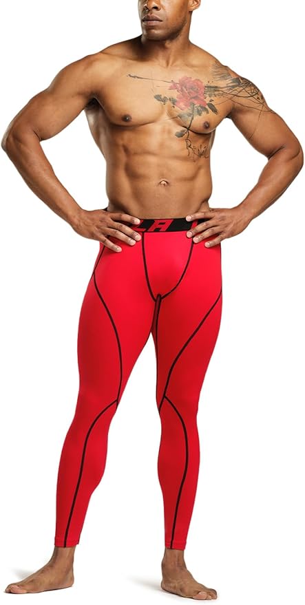 TSLA Men's Thermal Compression Pants, Athletic Sports Leggings & Running Tights, Wintergear Base Layer Bottoms