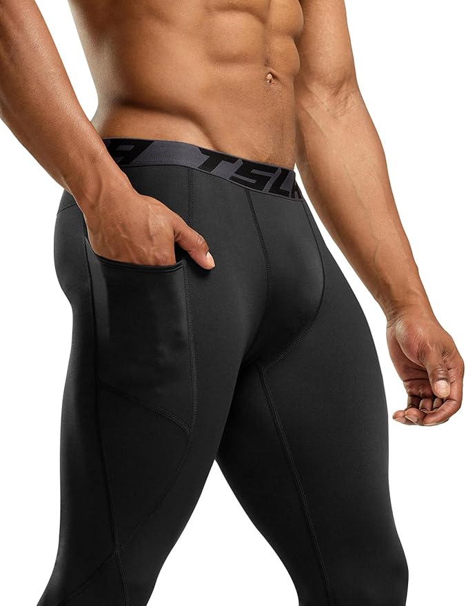 TSLA Men's Thermal Compression Pants, Athletic Sports Leggings & Running Tights, Wintergear Base Layer Bottoms