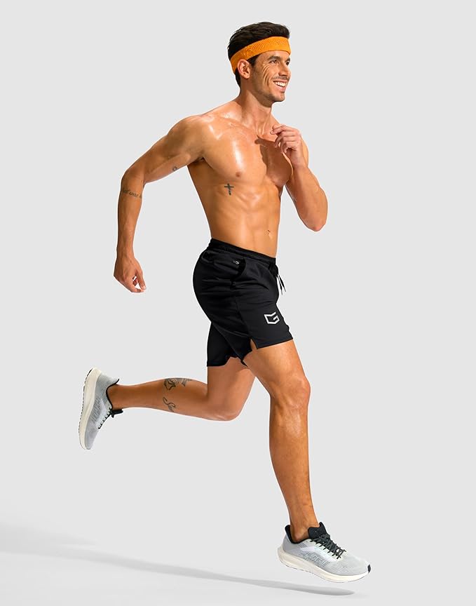 G Gradual Men's Running Athletic Shorts with Zipper Pocket 5"/ 7" Lightweight Quick Dry Gym Workout Shorts for Tennis Active