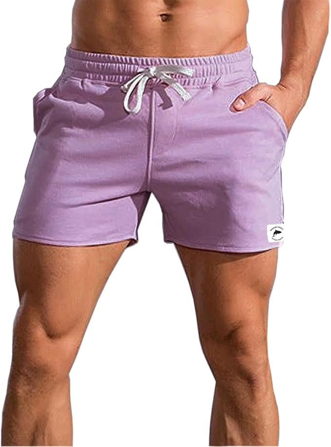 Mens 5 Inch/7 Inch Cotton Shorts Mens Sweat Athletic Shorts for Men Gym Worket Shorts with Pockets