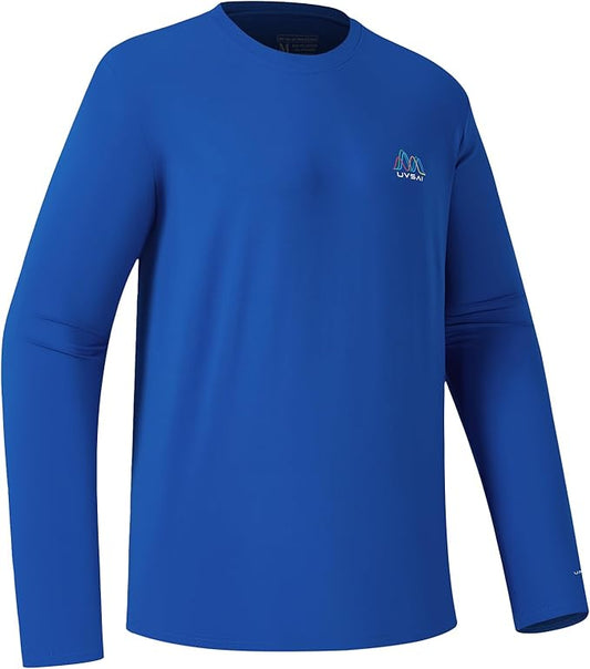 Men’s UPF 50+ Long Sleeve Performance T-Shirts Permanent UV Protective Quick Dry for Everyday Hiking Fishing Beach