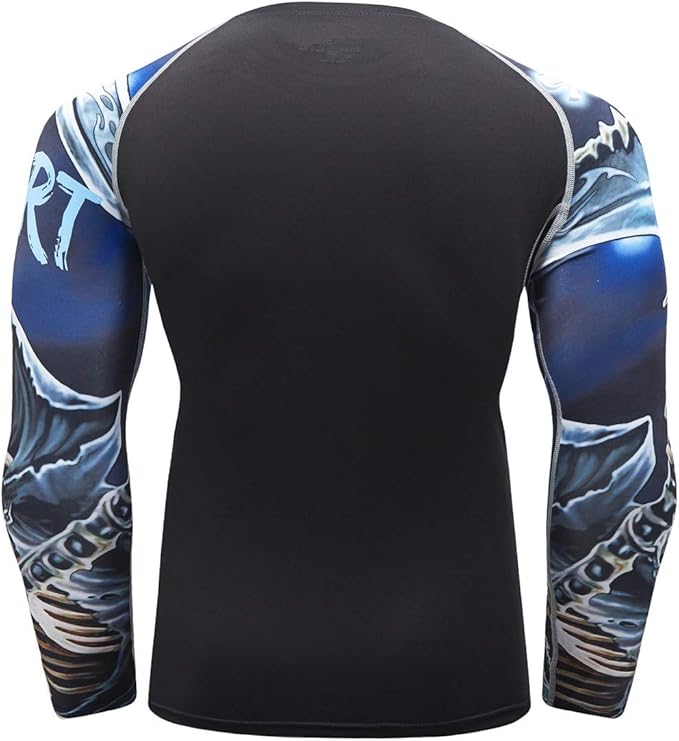 Men's Soft Fit Long Sleeve Workout Rashguard Cool Dry Compression Fitness Shirt