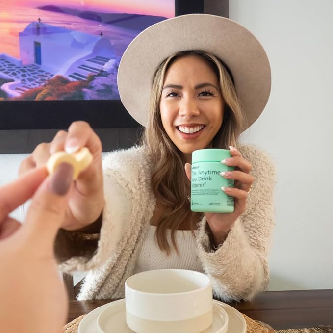 H-PROOF The Anytime You Drink Vitamin, Liver Health & Immunity Support with Electrolytes, Milk Thistle, and Vitamins B & C - 40 Chewable Tablets (20 Servings), Vegan, Tangerine