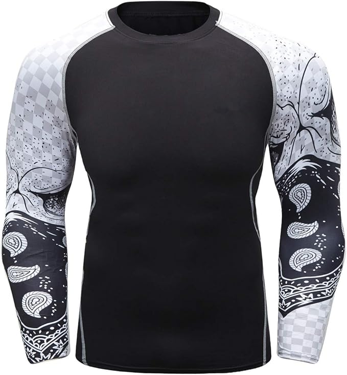 Men's Soft Fit Long Sleeve Workout Rashguard Cool Dry Compression Fitness Shirt