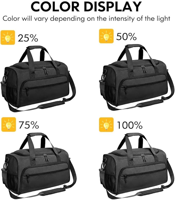 Gym Bag for Men Women, Small Fitness Workout Sports Bag with Wet Pocket & Shoes Compartment, Water Resistant Overnight Weekender Duffel Bag