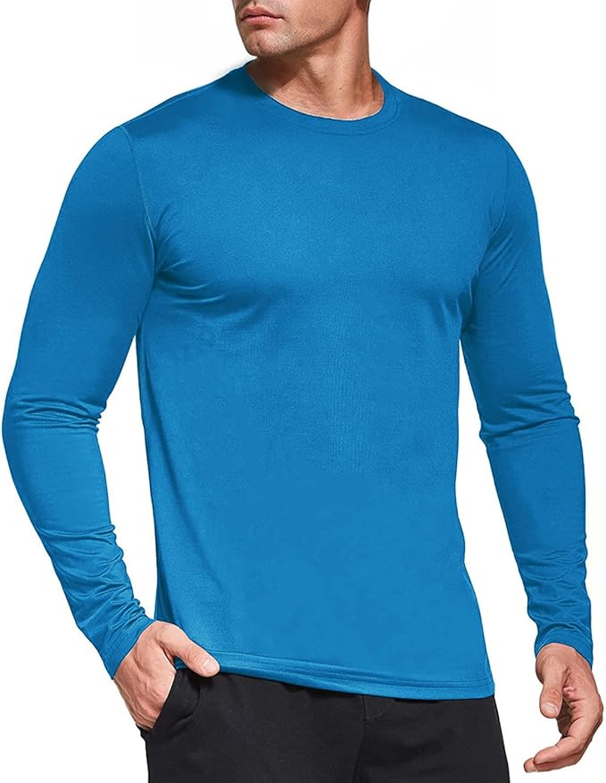 Men's 1, 3 or 5 Pack Performance Long Sleeve T-Shirts, UPF 50+ Sun Protection Shirts, Athletic Gym Workout Shirts for Running
