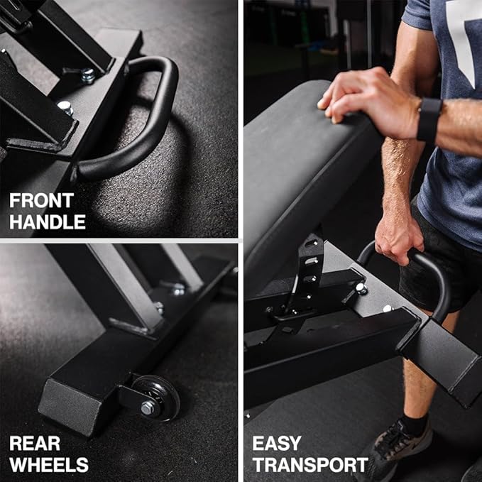 Titan Fitness TITAN Series FID Bench, Adjustable Weight Bench with 70 Flat, Incline, Decline Angles, Rated 600 LB, Durable Vinyl Padding, Workout Bench for Home Gym Weightlifting & Strength Training