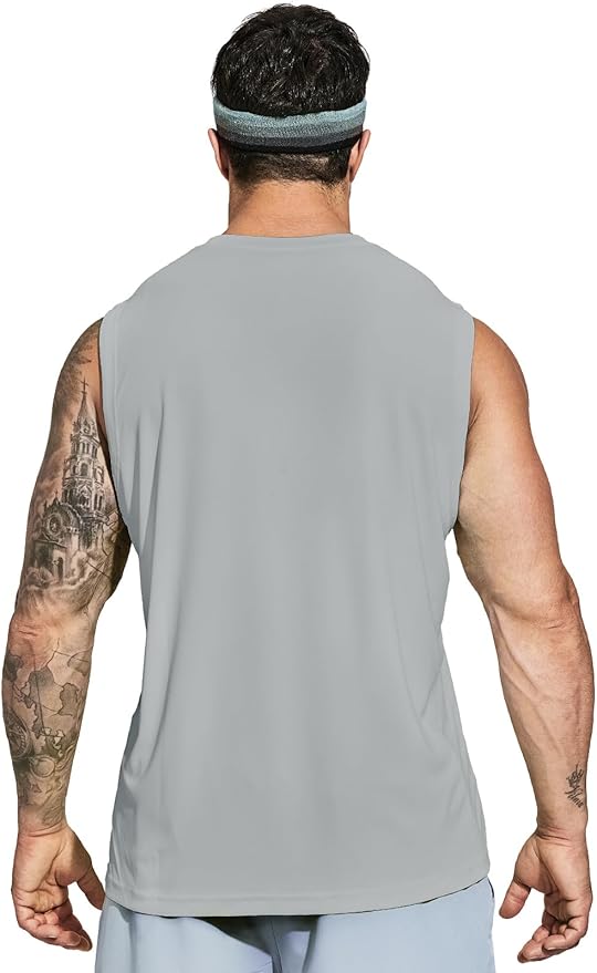MIER Men's Workout Tank Tops UPF 50+ Swim Shirts Quick Dry Running Sleeveless UV Protection Muscle Tees
