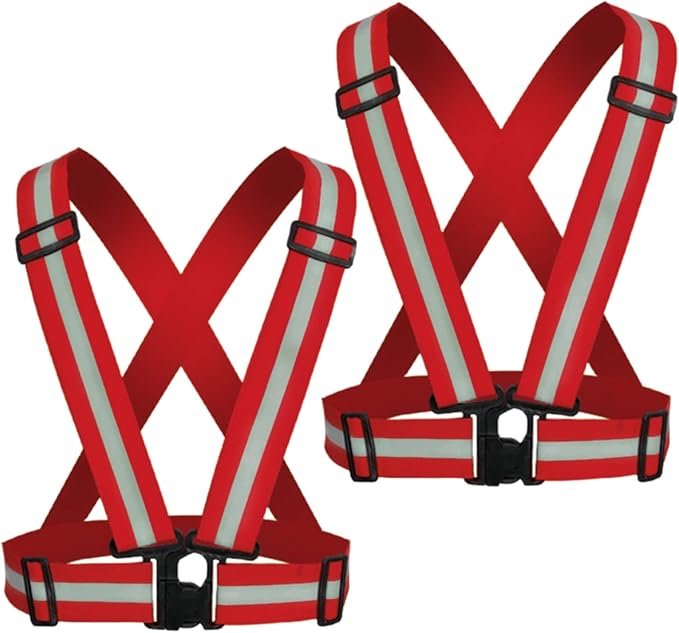 Reflective Running Vest 2-10 Pack, High Visibility Reflective Gear Night Cycling Safety Vest Strap for Men Women Kids