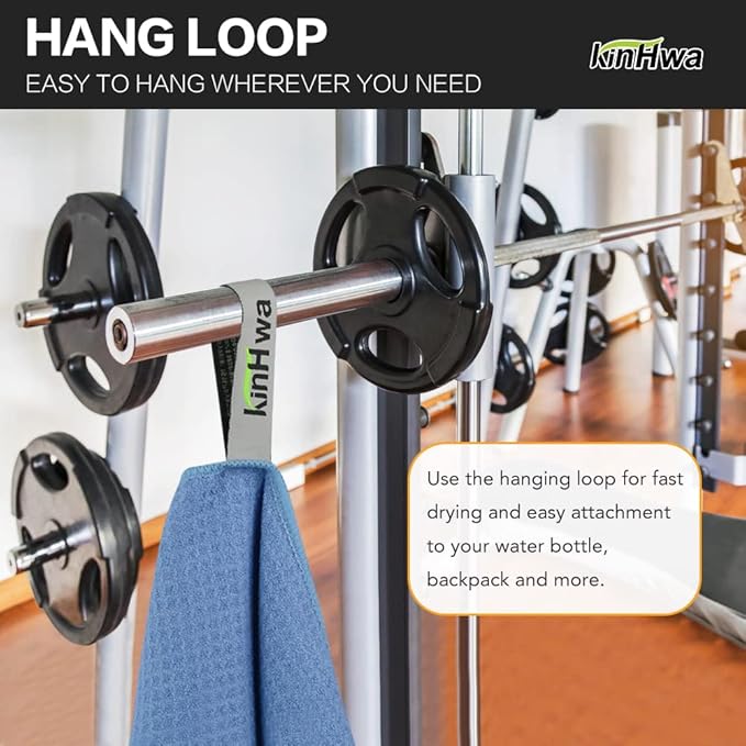 KinHwa Gym Towels - Absorbent Wicking Workout Towels, Quick Dry & Compact, Ideal for Yoga, Fitness, Treadmill or Indoor Bike