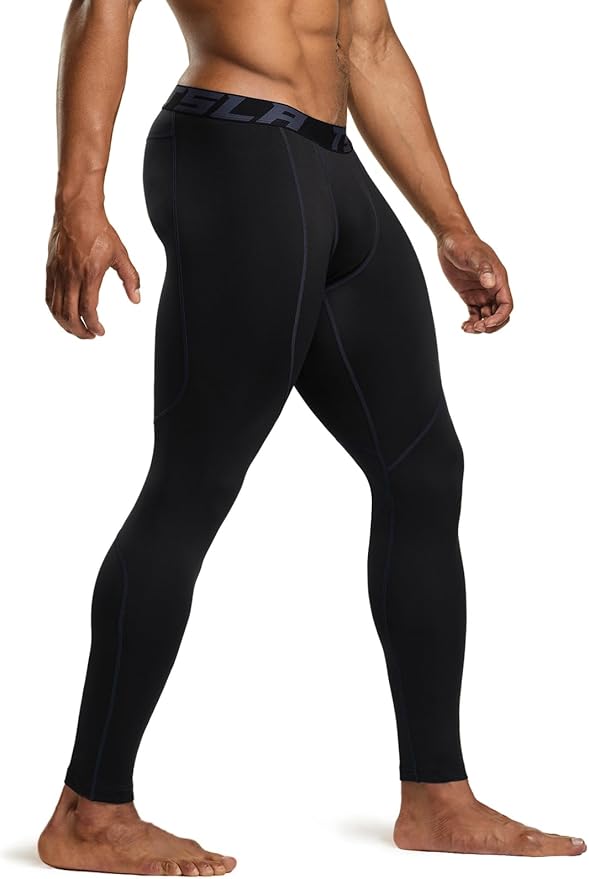 TSLA Men's Thermal Compression Pants, Athletic Sports Leggings & Running Tights, Wintergear Base Layer Bottoms