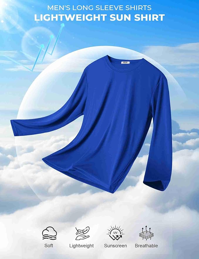COOFANDY Long Sleeve Shirts for Men Moisture Wicking Activewear T-Shirts Workout Running Shirts