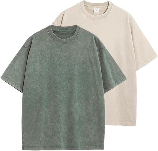 Workout T Shirts for Men Oversized Gym Loose Fit Tshirt Heavy Cotton Washed Vintage Faded Sleeping Tee Unisex Tops