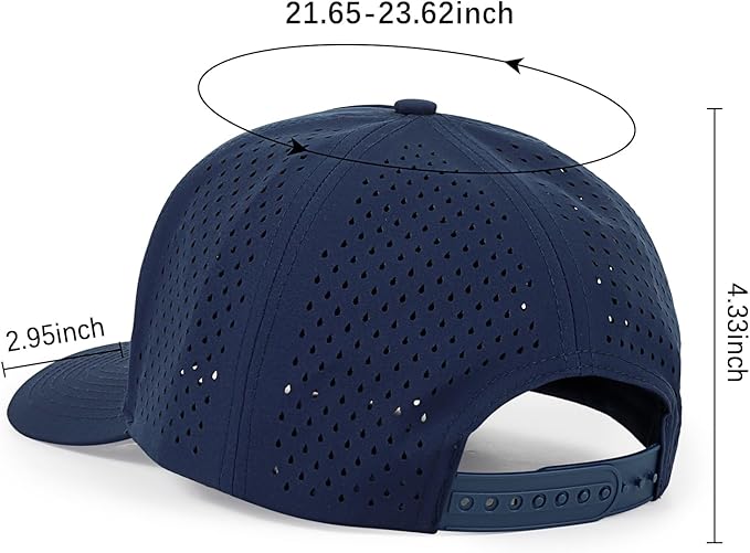 Quick Dry Baseball Cap Curved Brim Snapback Hat Laser Cut Mesh Ball Cap Golf Ball Cap for Men Women