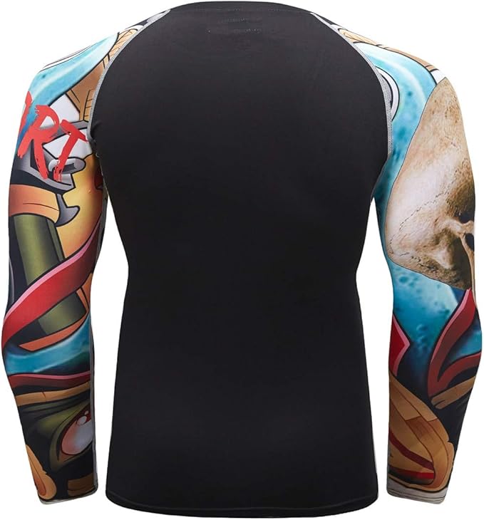 Men's Soft Fit Long Sleeve Workout Rashguard Cool Dry Compression Fitness Shirt
