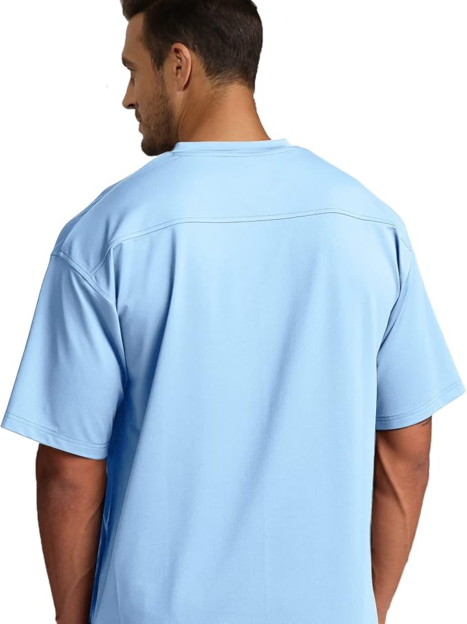 Men's Oversized Workout T-Shirts Lightweight Quick Dry Short Sleeve Tshirts Crew Neck Loose Fit Athletic Tops