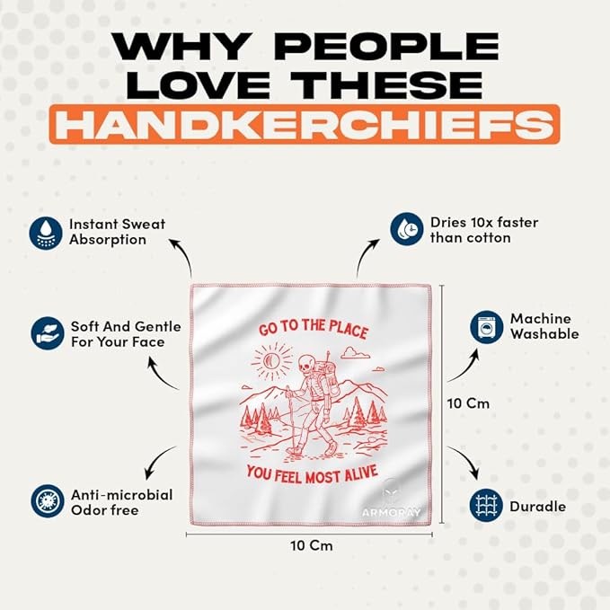 ARMORAY Sweat Absorbing Towel Handkerchief – Quick-Dry Microfiber Gym Towels for Face, Hands & Body – Workout Towel for Men, Sport Rag, Perfect for Tennis, Pickleball & Sauna Use by Women