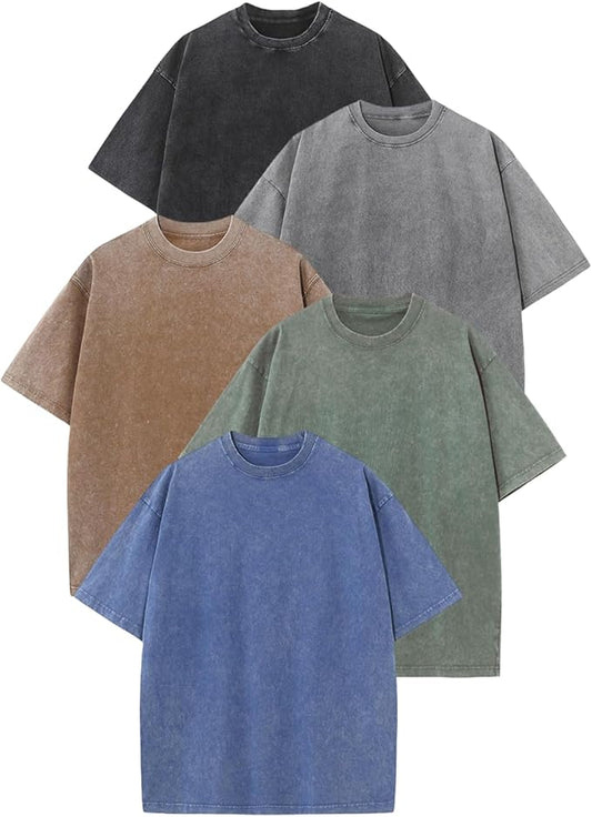 Workout T Shirts for Men Oversized Gym Loose Fit Tshirt Heavy Cotton Washed Vintage Faded Sleeping Tee Unisex Tops