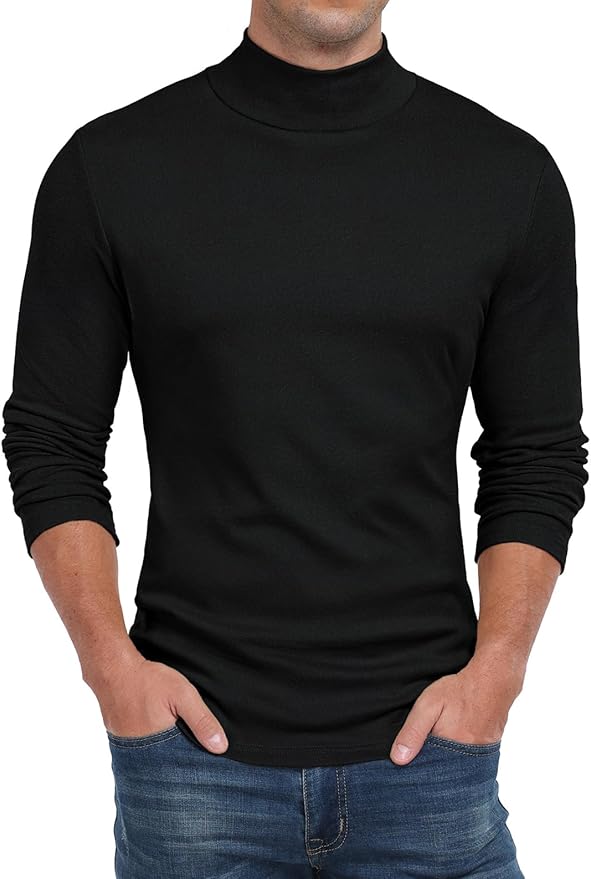 Sailwind Men's Mock Turtleneck Long Sleeve T Shirts Basic Slim Fit Pullover Sweater Thermal Lightweight Tees