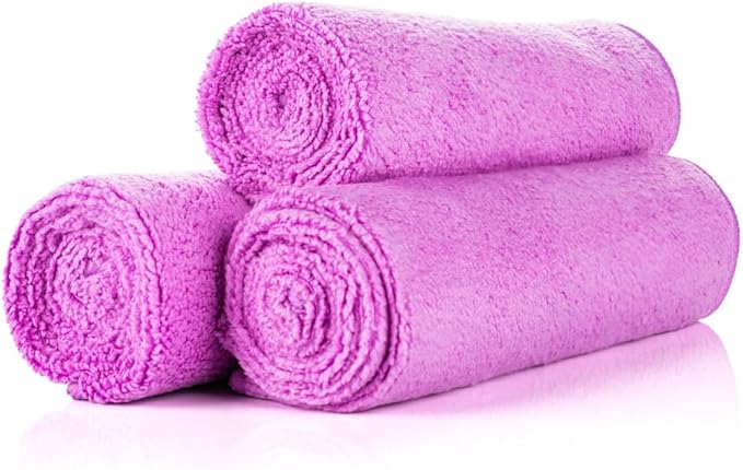 The Rag Company - Sport & Workout Towel - Gym, Exercise, Fitness, Spa, Ultra Soft, Super Absorbent, Fast Drying Premium Microfiber, 320gsm, 16in x 27in, Lavender - Pack of 3