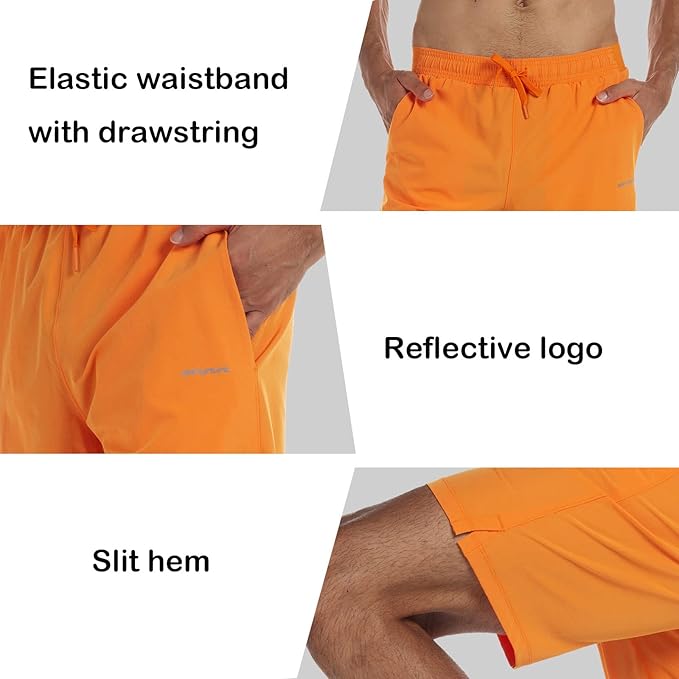 Men's Running Shorts 6" Quick Dry Gym Athletic Workout Shorts for Men with Pockets