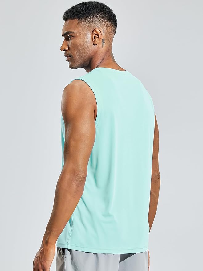MIER Men's Workout Tank Tops UPF 50+ Swim Shirts Quick Dry Running Sleeveless UV Protection Muscle Tees