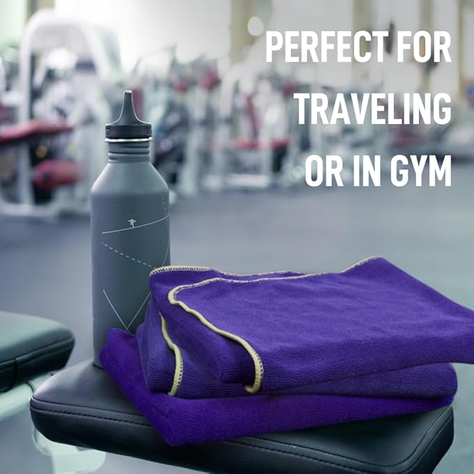 SINLAND Microfiber Gym Towels Sports Fitness Workout Sweat Towel Super Soft and Absorbent 3 Pack 16 Inch X 32 Inch