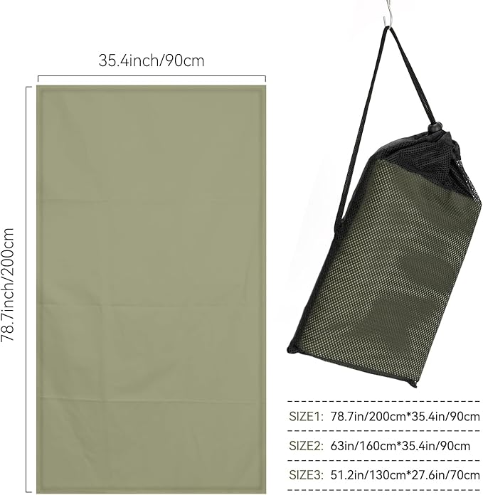 Microfiber Beach Towel Perfect for Travel, Sports, Camping, Swimming, Yoga, Gym-Quick Dry, Sand Free, Compact, Lightweight, Absorbent(Army Green,X-Large(200x90cm, 78x35”))