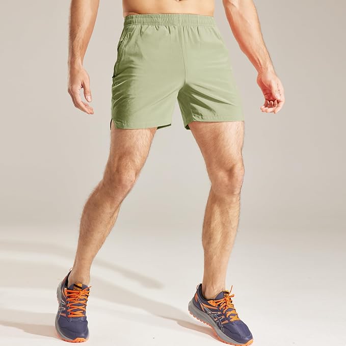 MIER Men's Workout Running Shorts Quick Dry Active 5 Inches Shorts with Pockets, Lightweight, Breathable