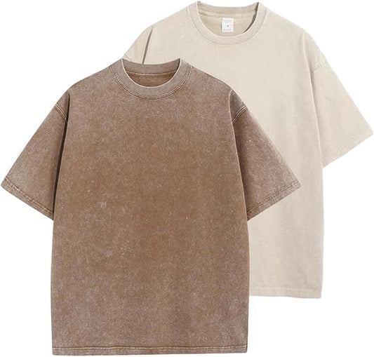 Workout T Shirts for Men Oversized Gym Loose Fit Tshirt Heavy Cotton Washed Vintage Faded Sleeping Tee Unisex Tops