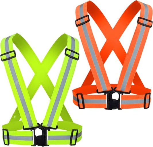 Reflective Running Vest 2-10 Pack, High Visibility Reflective Gear Night Cycling Safety Vest Strap for Men Women Kids