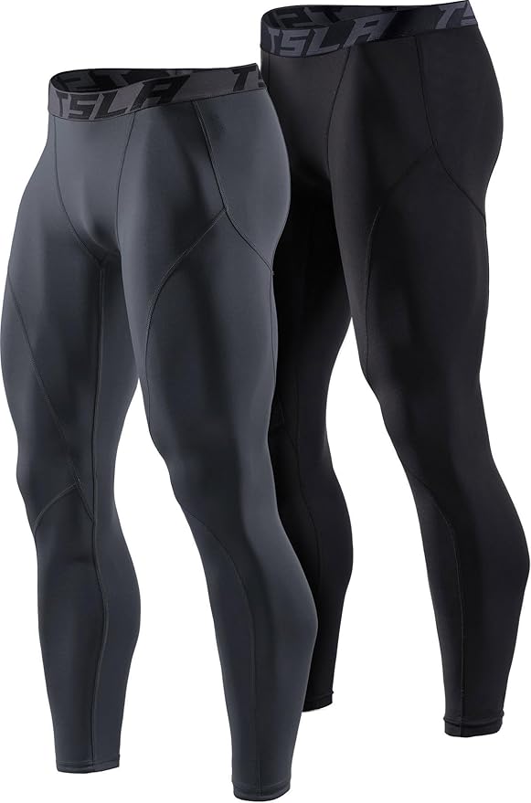 TSLA Men's Thermal Compression Pants, Athletic Sports Leggings & Running Tights, Wintergear Base Layer Bottoms