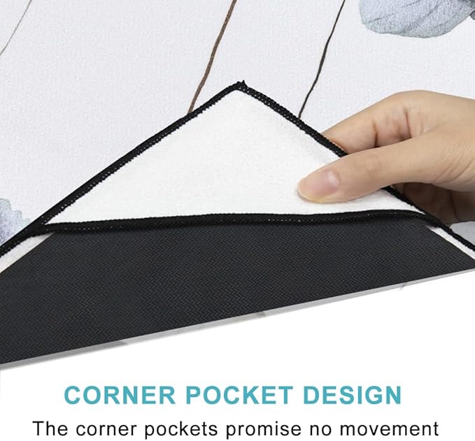 QiyI Floral Yoga Mat Towel with Corner Pockets, Non Slip Sweat Absorbent Hot Yoga Towels, Soft Yoga Blankets with Travel Bag, Mat Cover for Workout, Gym, Fitness - 70"x26", Watercolor Flowers