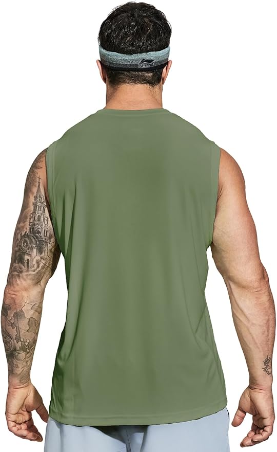 MIER Men's Workout Tank Tops UPF 50+ Swim Shirts Quick Dry Running Sleeveless UV Protection Muscle Tees