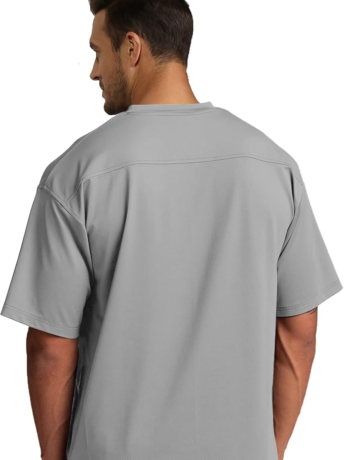 Men's Oversized Workout T-Shirts Lightweight Quick Dry Short Sleeve Tshirts Crew Neck Loose Fit Athletic Tops