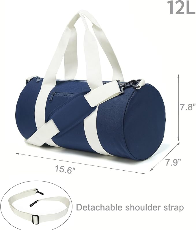 Small Gym Bag Duffel Bag for Women Men Fitness Sports Bag Workout Adjustable Detachable Shoulder Strap Lightweight Carry on Travel Duffle Bag