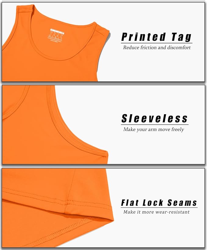 MAGCOMSEN Men's UPF 50+ Tank Top Quick Dry Summer Workout Muscle Sleeveless Shirts for Swim Beach Bodybuilding